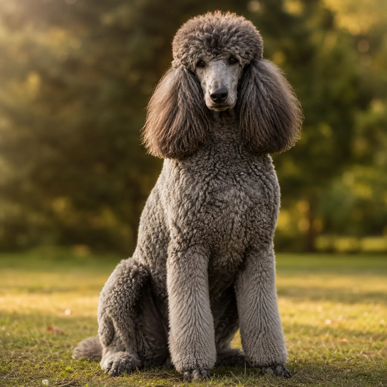 Comparativa de tamaño real de un caniche gigante frente al mediano, enano y toy
